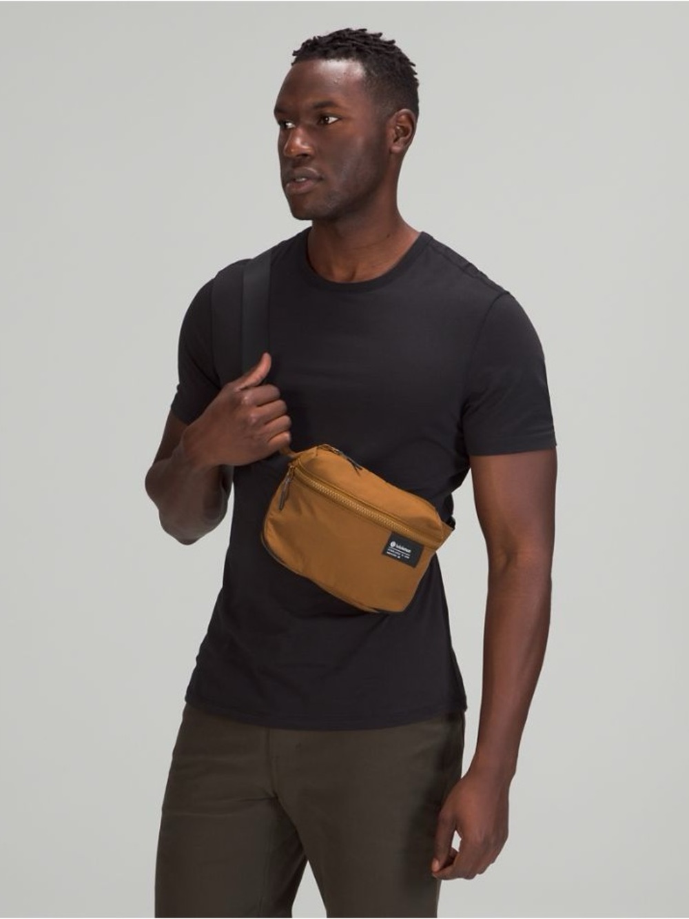 lululemon athletica Brown Belt Bag with Black Strap